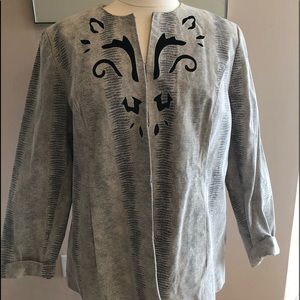 Pamela McCoy Embossed Leather Jacket